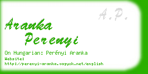 aranka perenyi business card